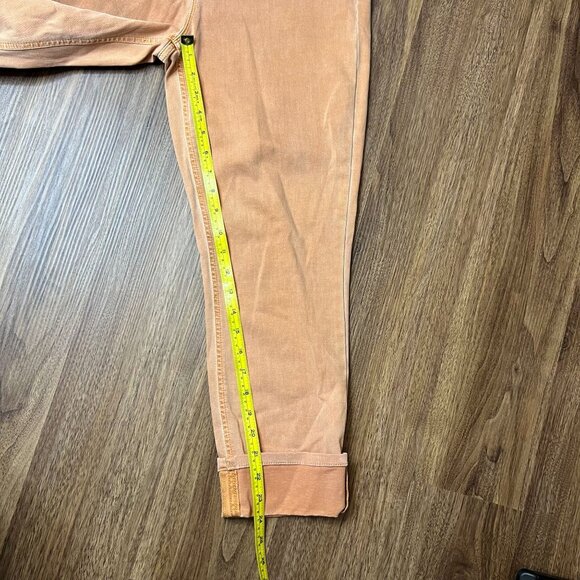 J. Jill Cropped High Rise Crop Cuffed Orange Denim Pants Womens Size 8 Stretch - Picture 4 of 8